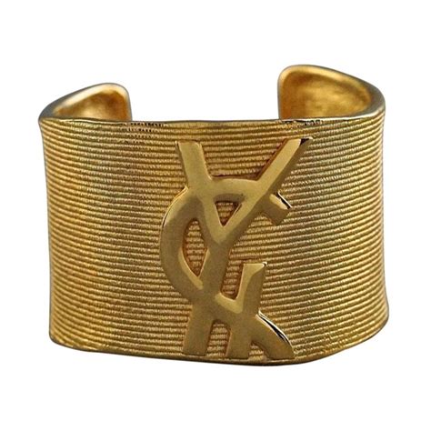 gold ysl braclet|yves saint laurent leather bracelet.